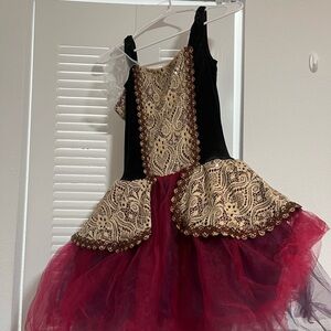 Revolution Black and Gold Lace Dance Costume ballet tutu
